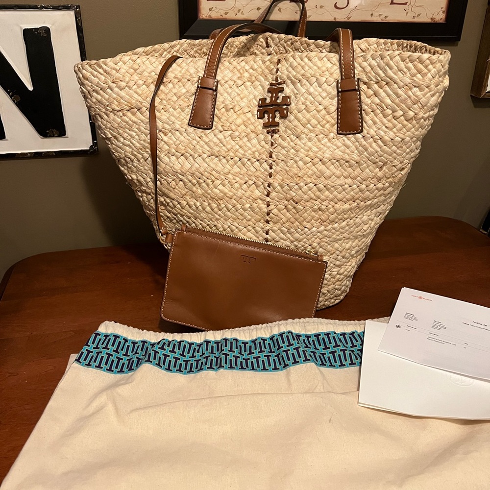 Tory Burch McGraw Straw Shopper Tote